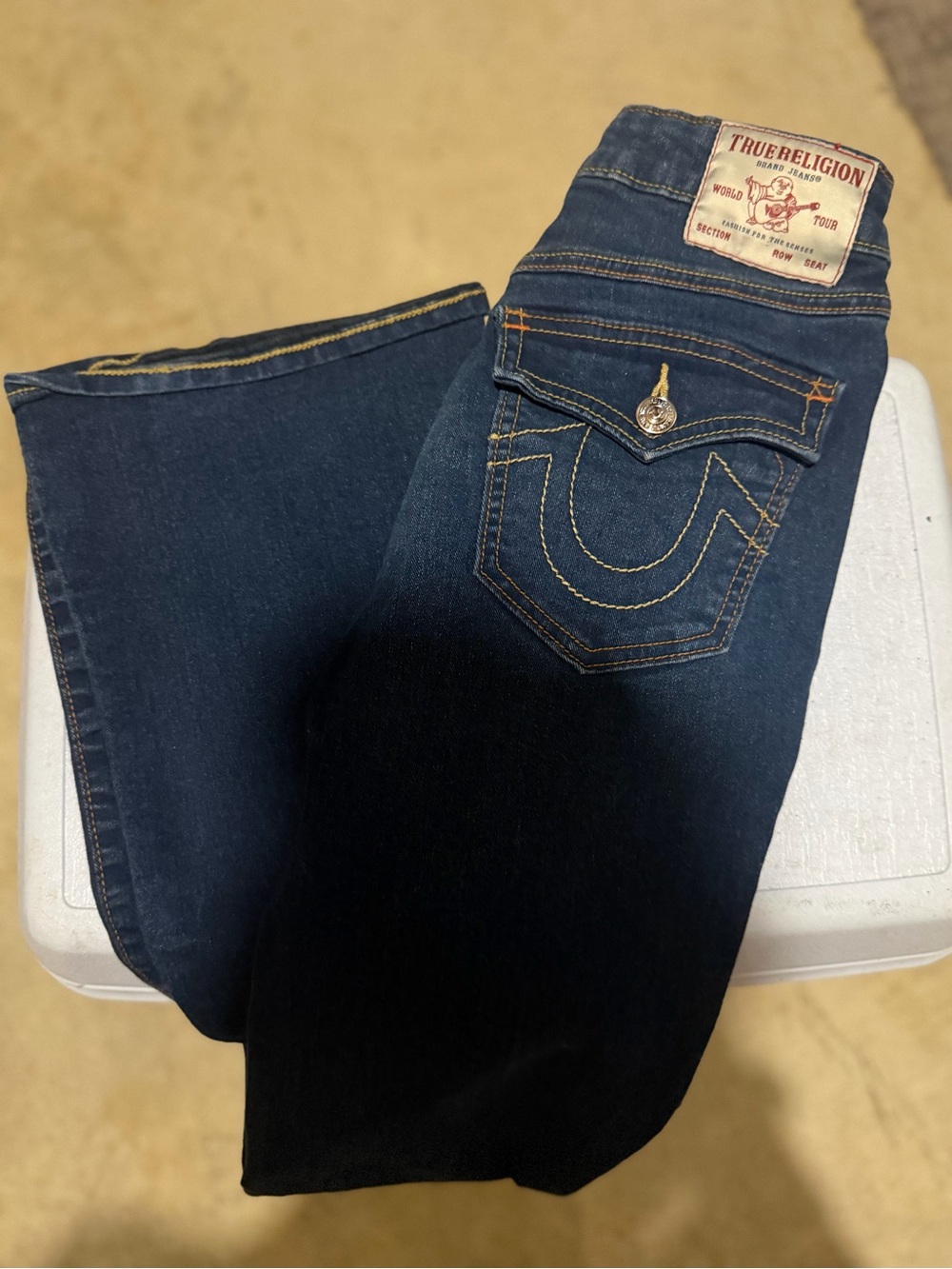 True Religion Dark Blue Wide Leg Jeans